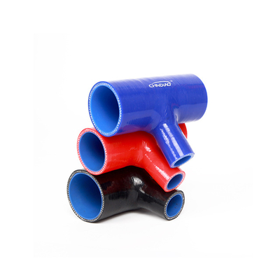 Auto/Marine/Industrial T shape handmade silicone hose, air inlet rubber connector with factory price